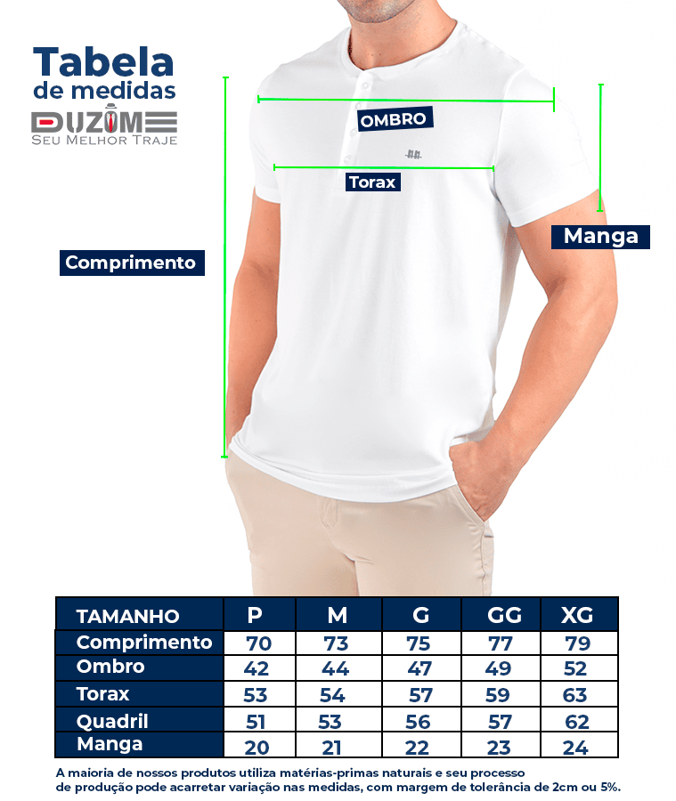 Camiseta henley gola padre azul claro premium algodão egípcio  - Duzome