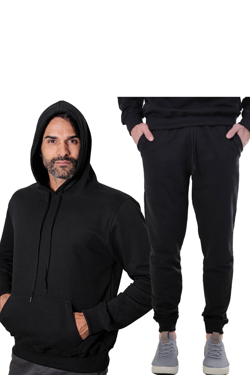 Conjunto Blusão + Calça Moletom Avelã Hoddie Canguru Liso Felpado 2 Cabos - Duzome