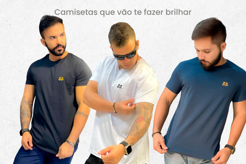 Kit c/3 Camisetas exclusivas branca, verde e preta - Duzome